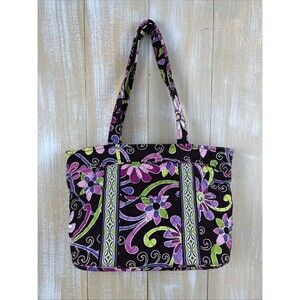 Vera Bradley Purple Punch Women's Shoulder Purse Tote Bag Floral Quilted Retired